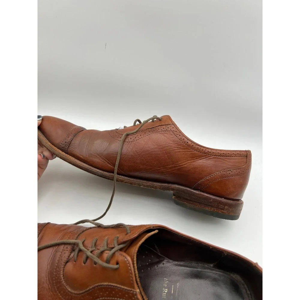 Allen Edmonds Rutledge Brown Leather Cap Toe Oxford Dress Shoes Mens 11 Brogue